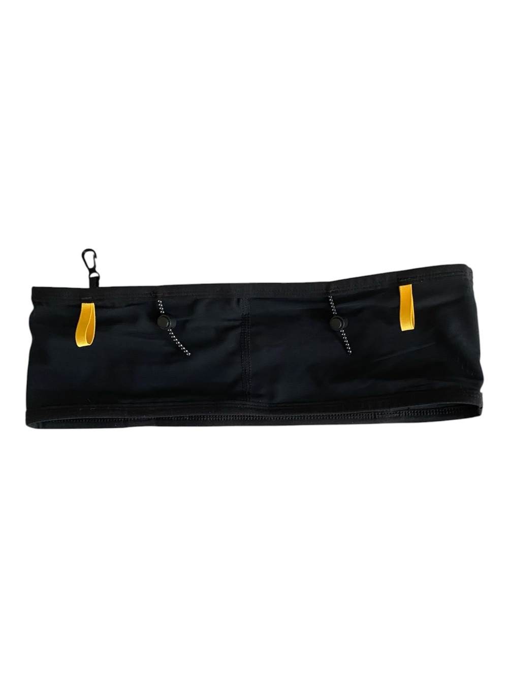 NAK Black Running Waist Belt with Yellow Heritage Tags - Naked Running Band